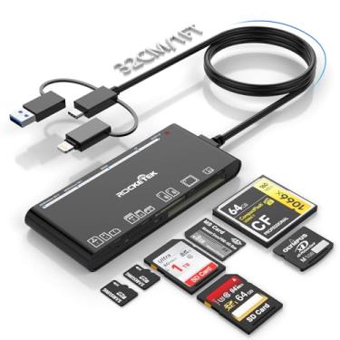 Imagem de Leitor de cartão 7 em 1 USB 3.0 com 7 metros, leitor de cartão de memória USB 3.0 para cartão de memória SD SDXC SDHC Micro SD CF XD MS MMC, leitor de cartão SD multiUSB para Windows, Mac OS, Linux