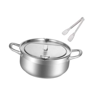 Imagem de Generic Frigideira funda Frigideira funda com tampa Frigideira de cozinha Fritar frango Frigideira pequena para batatas fritas Almôndegas Batata frita, 24cm