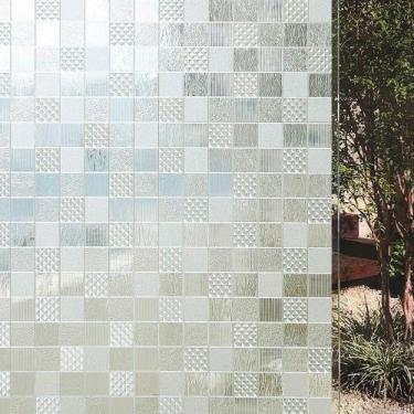 Imagem de Pelicula Adesivo Eletrostatica 3D Vidro Quadrados Mistos - Open Star, 