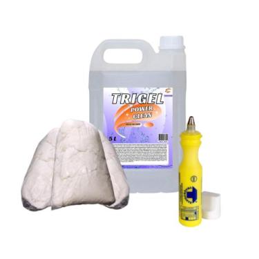 Imagem de Estopa de Algodão 2Kg, Marcador Industrial Azul & Multiuso (Power Clea