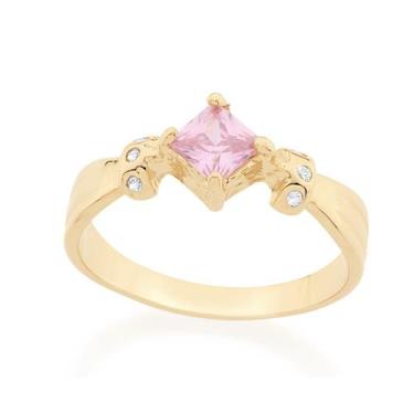 Imagem de Anel de formatura feminino banhado ouro 3x 24k 18k e 22k rommanel zirc