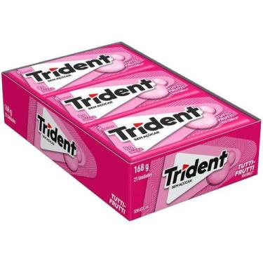 Imagem de Chiclete Trident 5s Tutti-Frutti Sem Açúcar - Display com 21 Unidades 