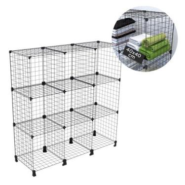 Imagem de Estante Balcão Expositor Aramado 9 Nichos com 40cm Preto - IGUANNA, PR