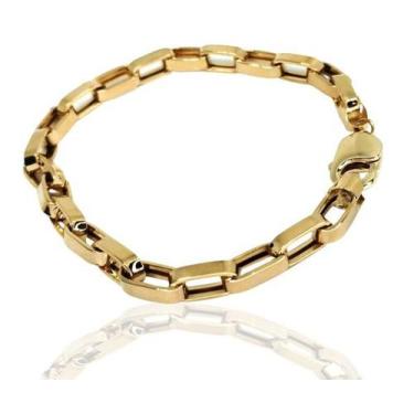 Imagem de Pulseira em Ouro 18k Malha Quadrada de 21cm - Elegancy Joias