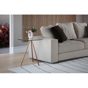 Imagem de Mesa Lateral Gabriela Cobre Tampo de Vidro - House Design