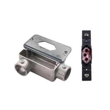 Imagem de Condulete LR+Tampa 1 Mod Losangular Wetzel+Tomada Transmóbil