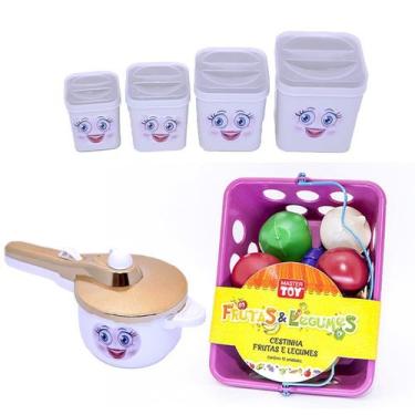 Imagem de Kit Cozinha Menina Infantil Brinquedo Panela Mercado 18pç - Altimar