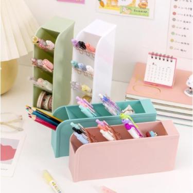 Imagem de Organizador de Mesa Porta Maquiagem Lápis Divisórias Multiuso - oncefu