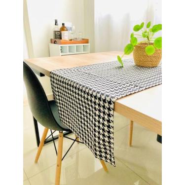 Imagem de Caminho de Mesa Jacquard Bahamas Preto - FASTLAR, 43x220cm