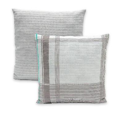 Imagem de Kit 2 Capas de Almofadas PIQUET Favinho Lisa e Estampada 40x40 C/ Zípe