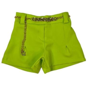 Imagem de Short Feminino Alfaiataria Com Cinto Infantil Lançamento - Ak Fashion 