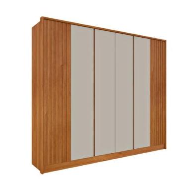 Imagem de Roupeiro Barcelona 6 Pts Ripado - Tcil, Cinamomo Off White