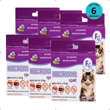 Imagem de Kit 6 Antipulgas Hectopar Mon Ami 1ml - Gatos de 4 a 10kg