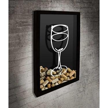 Imagem de Quadro Porta Rolhas Taça - Quadro Novo, 45x63, Preto