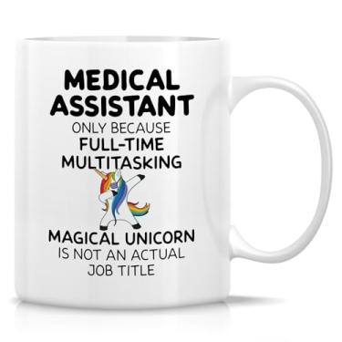 Imagem de Retreez Caneca engraçada de assistente médico - xícara de café ou chá de cerâmica de 325 ml - Presente bem-humorado de assistentes médicos para mulheres - Caneca com título de unicórnio não é um