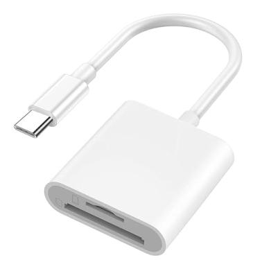 Imagem de Leitor de cartão USB-C para Micro SD/SD compatível com iPhone 15, iPad Pro, MacBook Pro/Air, iMac M1 M2, Chromebook, XPS, Galaxy S22/S23 e mais (porta SD TF)