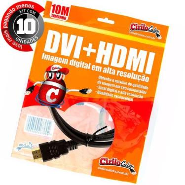 Imagem de Kit com 10 Cabos DVI para HDMI, 10 metros - Cirilo Cabos, UNICA, UNICA
