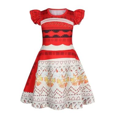Imagem de AmzBarley Fantasia de princesa para meninas, crianças, vestido de Halloween, tema de aniversário, roupas de festa para meninas de 1 a 10 anos, Vermelho, 9-10 Anos