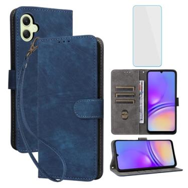 Imagem de IUQXU Capa carteira para celular Samsung Galaxy A05 com protetor de tela [bloqueio RFID] couro flip porta-cartão feminino masculino capa para celular para Samsung A 05 SM-A055F Galaxy 05A Ao5 4G LTE