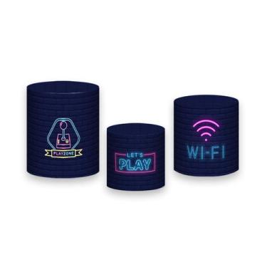 Imagem de Trio De Capa Cilindro - Console Video Game Efeito Neon 11 - Via Cores
