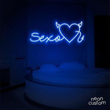 Imagem de luminaria letreiro Neon Led Sexo 02 100x40 luminoso decoração p/ selfi