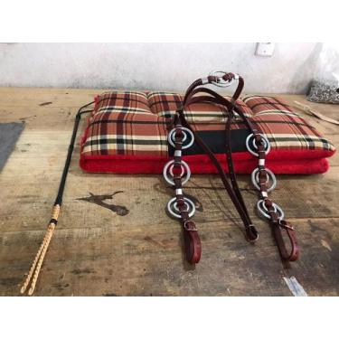 Imagem de Combo Manta Estampada Tala Chicote Cabeçada Para Cavalo Muar - AF COUR