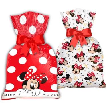 Imagem de Sacola Plástica Lembrancinha Minnie Mouse Vermelha - 12 unidades - Reg
