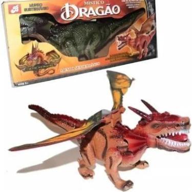 Imagem de Brinquedo Dragão Dinossauro 45cm Bate Asas E Anda na cor verde. - fun 