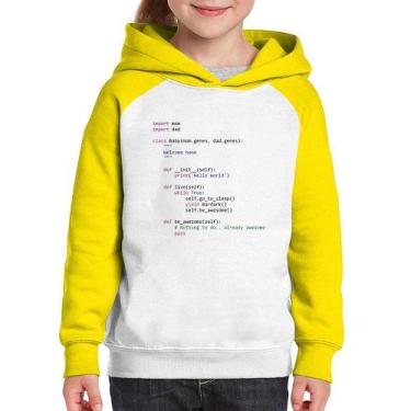 Imagem de Moletom Infantil Baby Python Code - Foca na Moda, Branco, Amarelo, 14