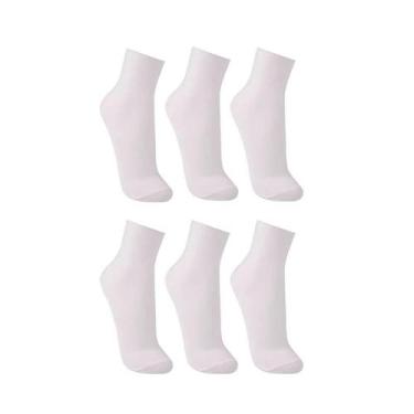 Imagem de Kit Com 6 Pares de Meias Trifil T6158 Algodão, M, Branco