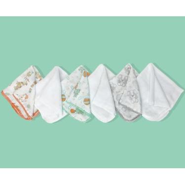 Imagem de Fraldinha de Boca Premium 30x30cm 100% algodão Kit com 12 - Dugu, Neut