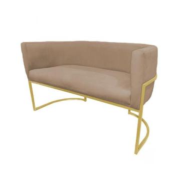 Imagem de Namoradeira Luana Suede Cappuccino - Vallisa Decor