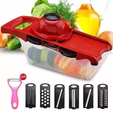 Imagem de Fatiador Legumes Inox 6 Lâminas Cortador Verduras Frutas Queijos Alime
