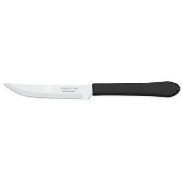 Imagem de Faca para Churrasco Inox Leme Preta N4 Tramontina 4Un