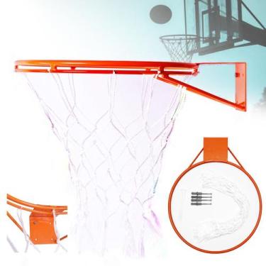 Imagem de Aro Basquete Cesta Aço 45cm Tamanho Oficial Basquete C/ Rede - Tribosh