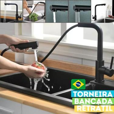Imagem de Torneira Mola Metal Bancada Pia Cozinha Industrial Restaurante Retráti
