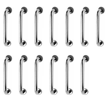 Imagem de Barra de Apoio 40cm Inox Kit 13 Unidades Banheiro Box Idoso Cadeirante Deficiente Acessibilidade Suporte Corrimao Segurança