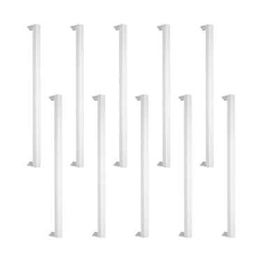 Imagem de Puxador Slim De Gaveta Armário Móveis 352mm Redondo Quarto Conjunto de 10 (Cromado Fosco)