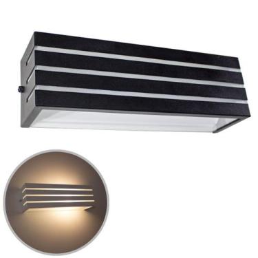 Imagem de Kit 3 arandelas frisada 30cm para lâmpada e27 luminária preta st731 - 