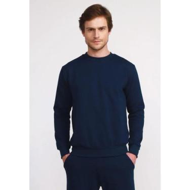 Imagem de Blusa Moletom Masculino Casaco Treino Academia Gola Careca Liso - Quer