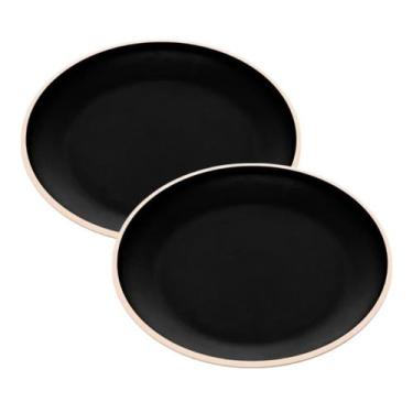 Imagem de Conjunto De Pratos Melamina Pretos 27cm Grande Muita Comida - Wolff