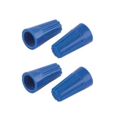 Imagem de Kit 4 Conector De Torção Emenda Fio 0,75mm A 4,5mm Azul União Eletrica