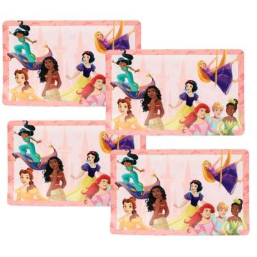 Imagem de Jogo Americano Infantil Princesas Disney 43x28cm 4 Peças - Tuut