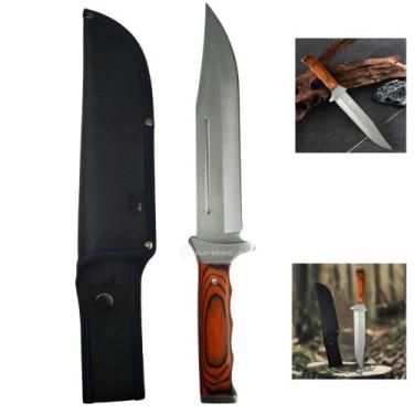 Imagem de Facão para Caça, Pesca e Camping com Lâmina de 23,5cm em Aço Inox SLKA