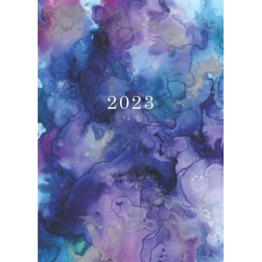 Imagem de 2023: A4 Wochenplaner mit Zeiteinteilung | Terminkalender mit Stunden 5-23h Tag | 1 Woche auf 2 Seiten mit Zeit | Kalenderbuch Planer Organizer ... Buchkalender Jahresplaner | Aquarell