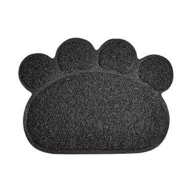Imagem de Gralara Esteira das caixas de areia do gato, esteira da bacia do cão, acessórios para animais de estimação, placemat de alimentação multifuncional, esteira do, Preto