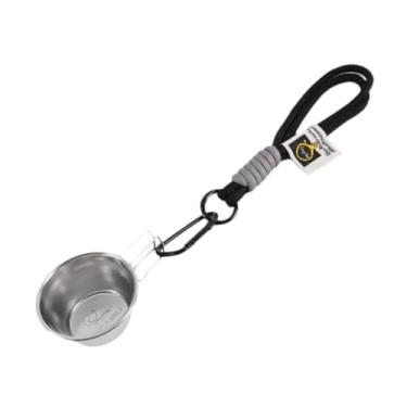 Imagem de UGPLM Copo de acampamento, tigela de isca de pesca, xícara de chá, compacta, leve, com cordão, caixa de comida para peixes, acessórios de pesca para, Preto