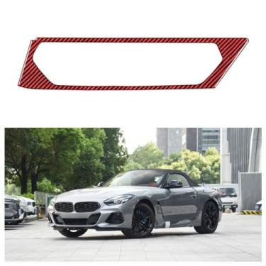 Imagem de IKUESM Compatível com BMW Série Z4 G28 G29 2019-2023 Acessórios de fibra de carbono Controle central do carro Ventilação de ar condicionado Moldura Adesivo de capa de acabamento(Red Carbon Fibre,Left-