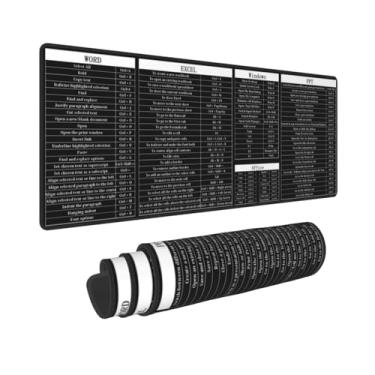 Imagem de Computador Office Power Point Excel Word Atalhos Teclas de Corte Curto Teclado Gaming Mouse Pad Mousepad Tapete de Mesa Grande Estendido XL Borda Costurada Sola de Borracha para Escritório em Casa (80 cm X 30 cm)