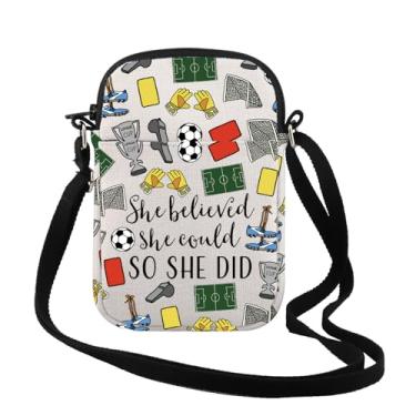 Imagem de TSOTMO Presente de atleta de futebol sênior time de futebol chefe treinador presente para amantes de futebol bolsa transversal, Pulseira She Soccer